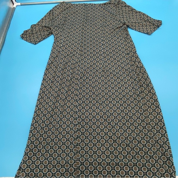 Jessica Howard Geometric Green Patterned Dress Size 16 - Picture 5 of 6
